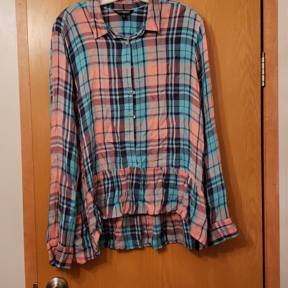Express plaid top